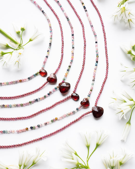 Mozambique Red Garnet Beaded Necklace