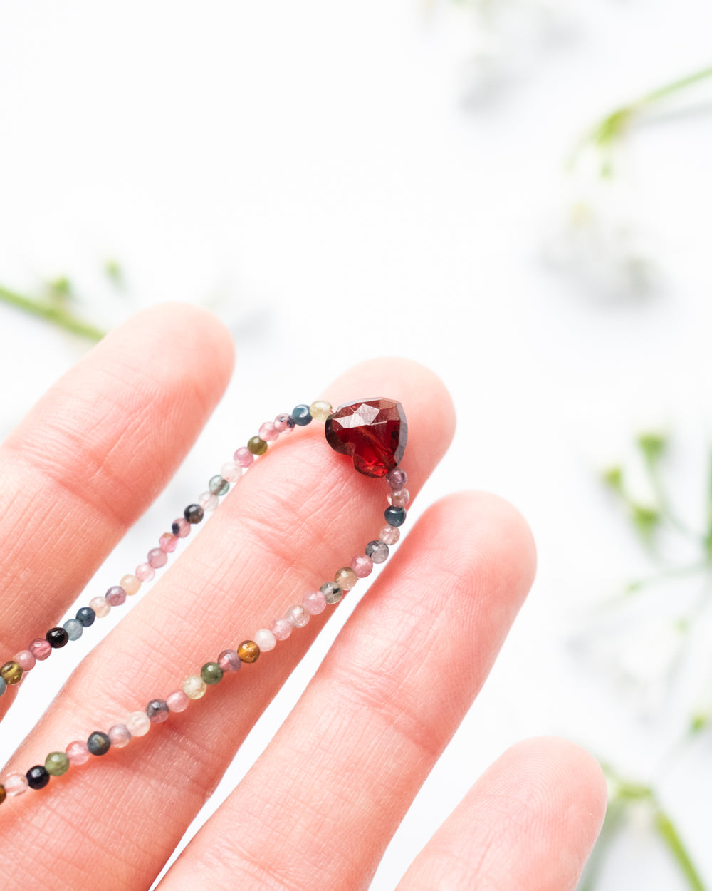 Mozambique Red Garnet Beaded Necklace - The Healing Pear