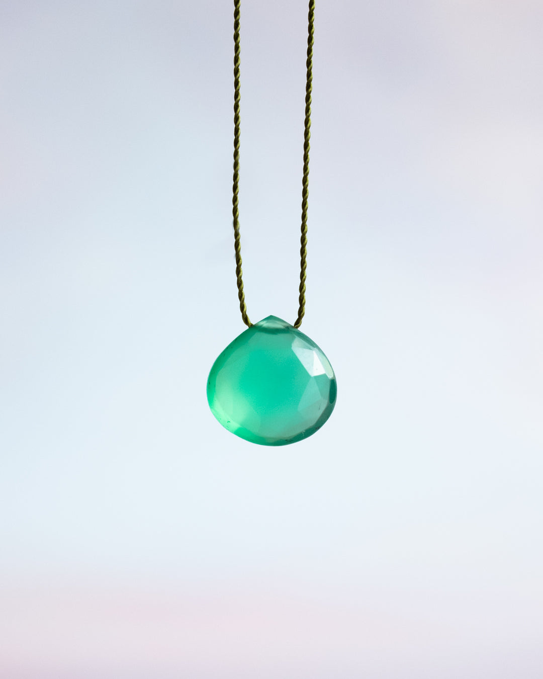 Green Onyx Vegan Silk Necklace - The Healing Pear
