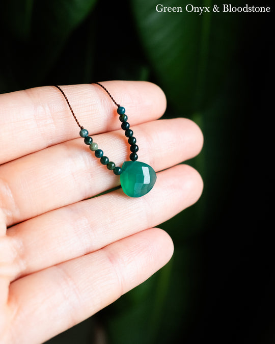 Harmonious Pair Vegan Silk Gemstone Necklace