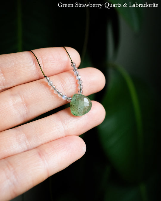 Harmonious Pair Vegan Silk Gemstone Necklace