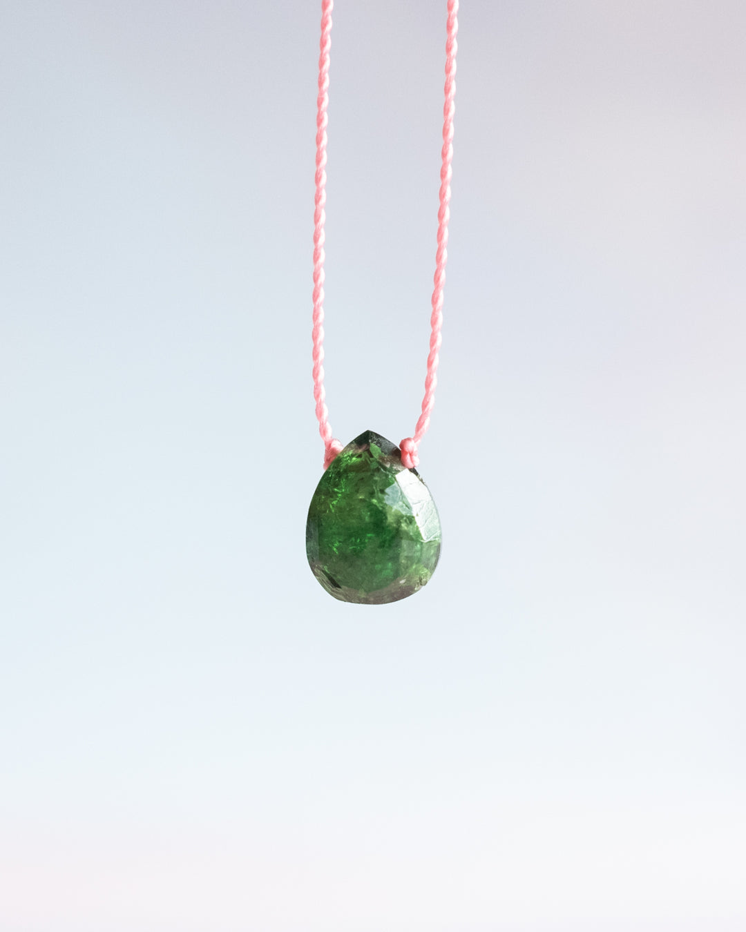 Tsavorite Green Garnet Vegan Silk Necklace - The Healing Pear