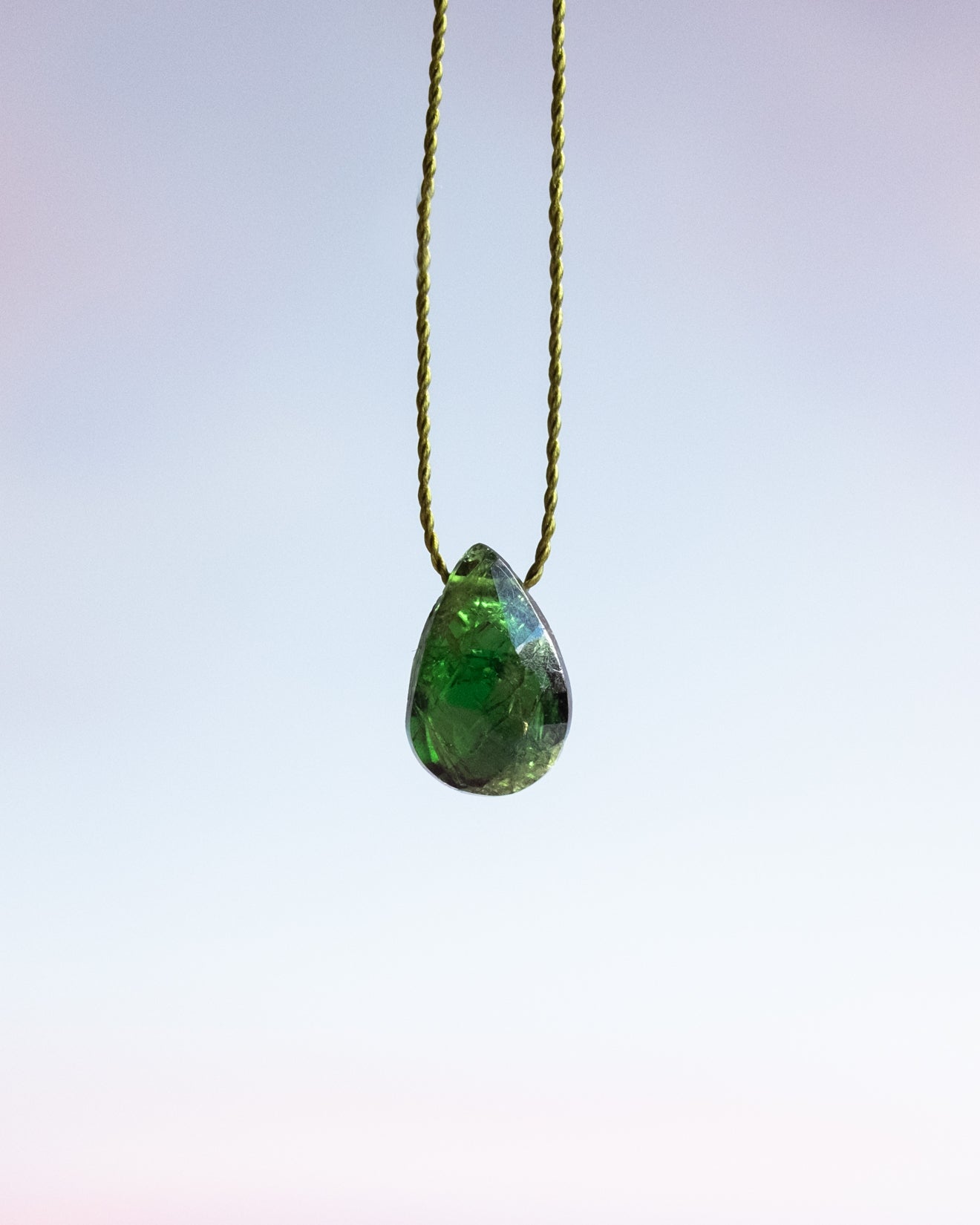 Tsavorite Green Garnet Vegan Silk Necklace - The Healing Pear