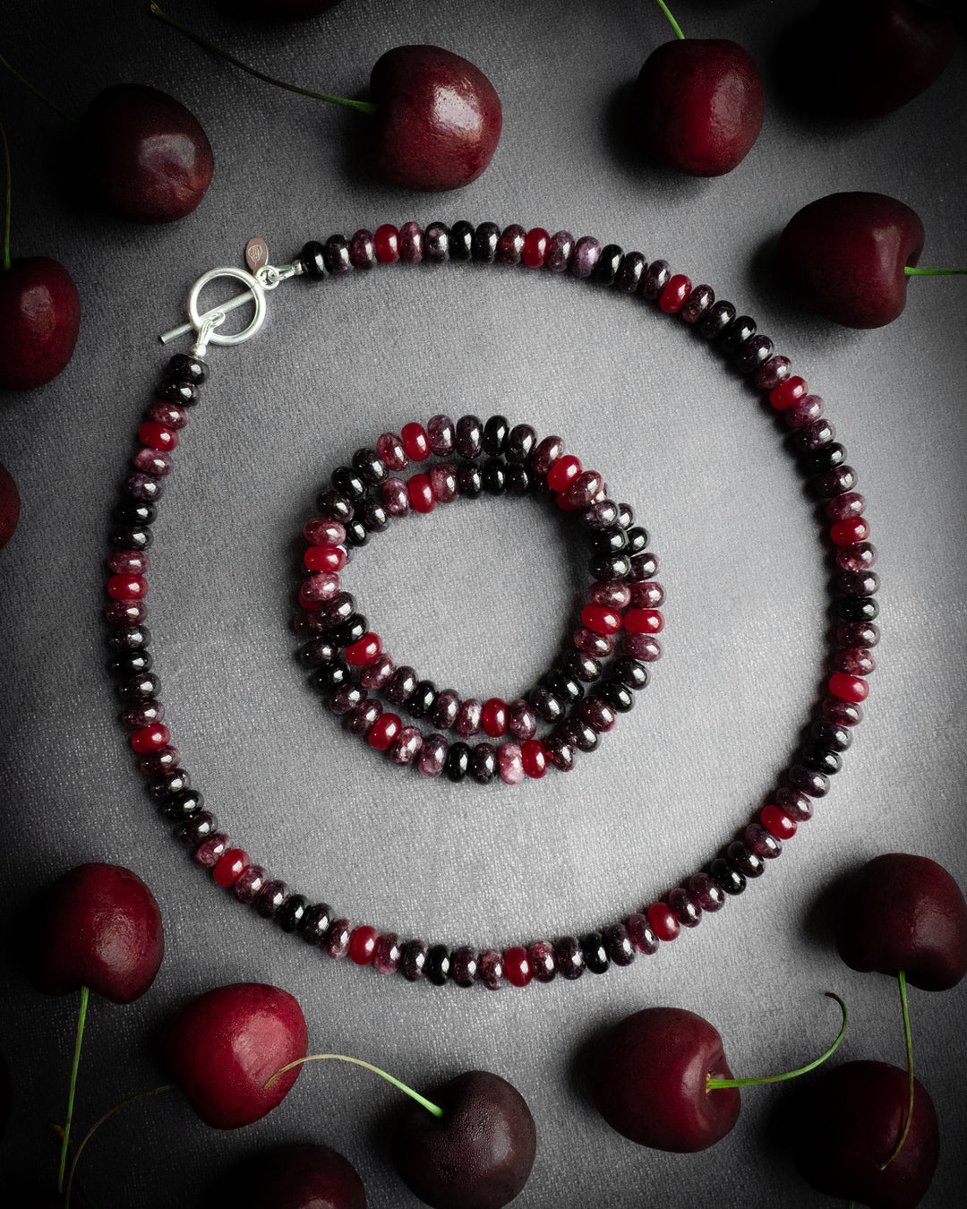 Dark Cherry Beaded Candy Necklace
