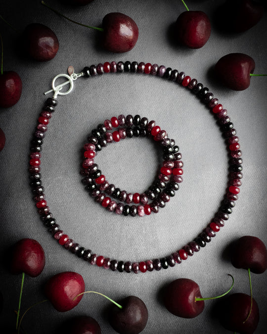 Dark Cherry Beaded Candy Necklace