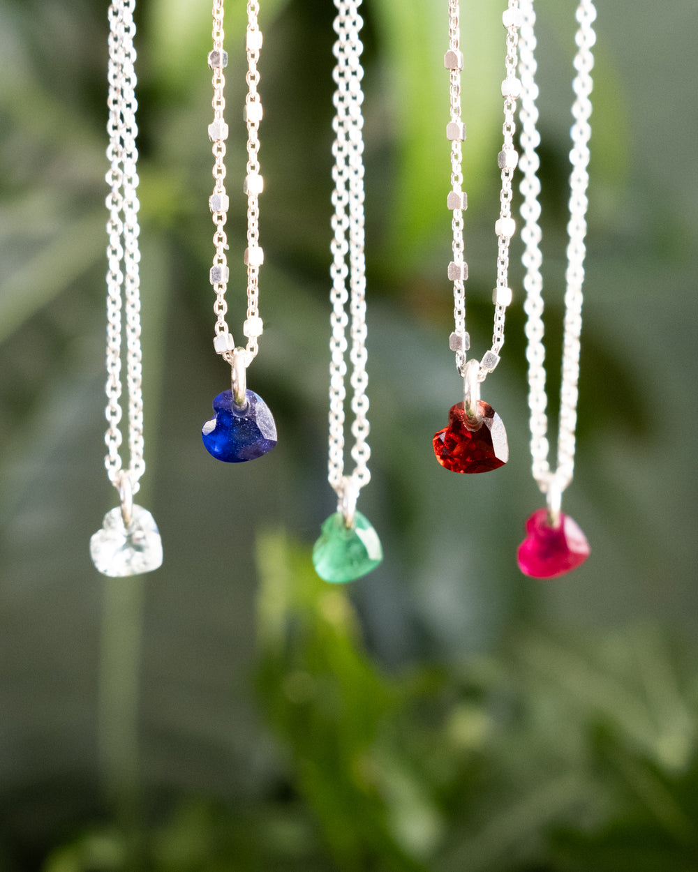 Mini Blue Sapphire Heart Necklace - The Healing Pear
