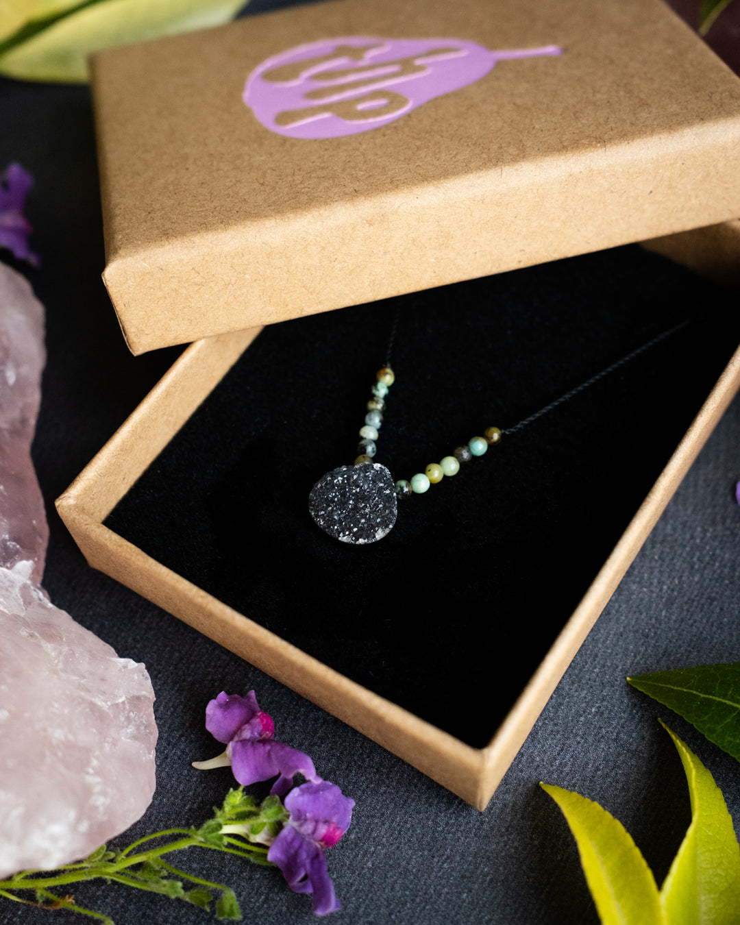 Harmonious Pair Vegan Silk Gemstone Necklace