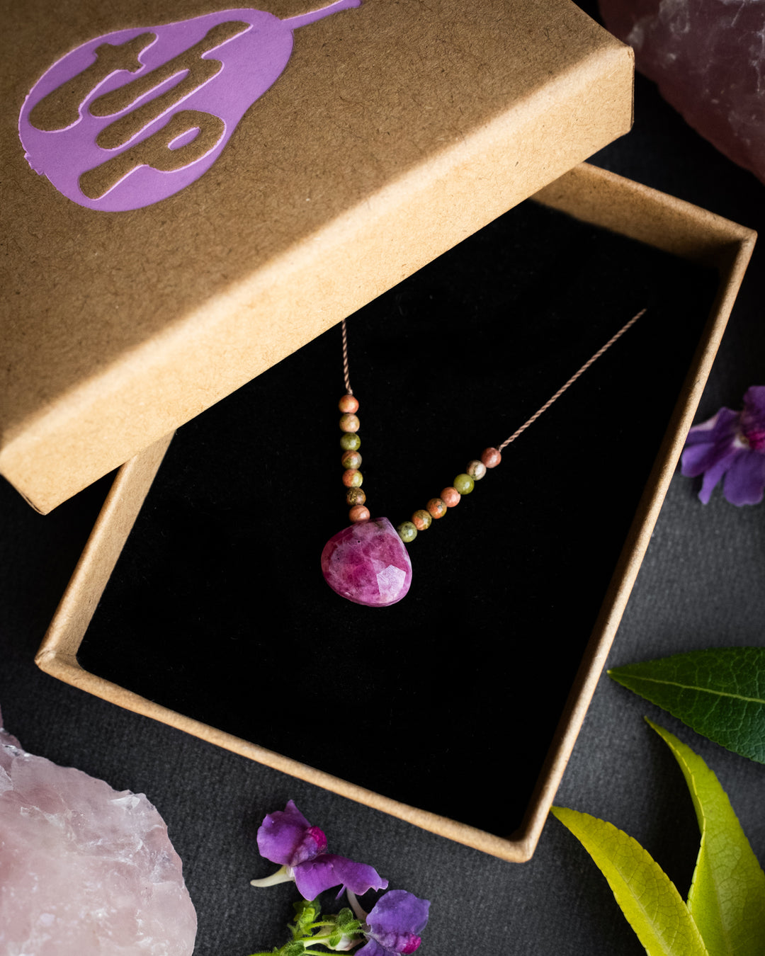 Harmonious Pair Vegan Silk Gemstone Necklace