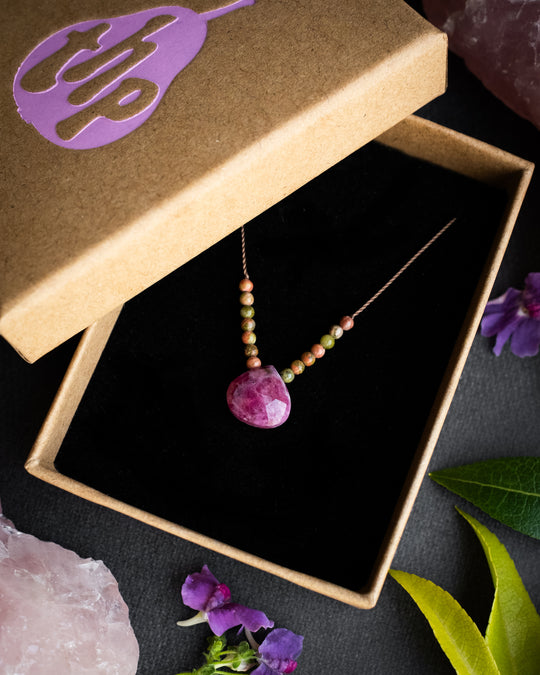 Harmonious Pair Vegan Silk Gemstone Necklace