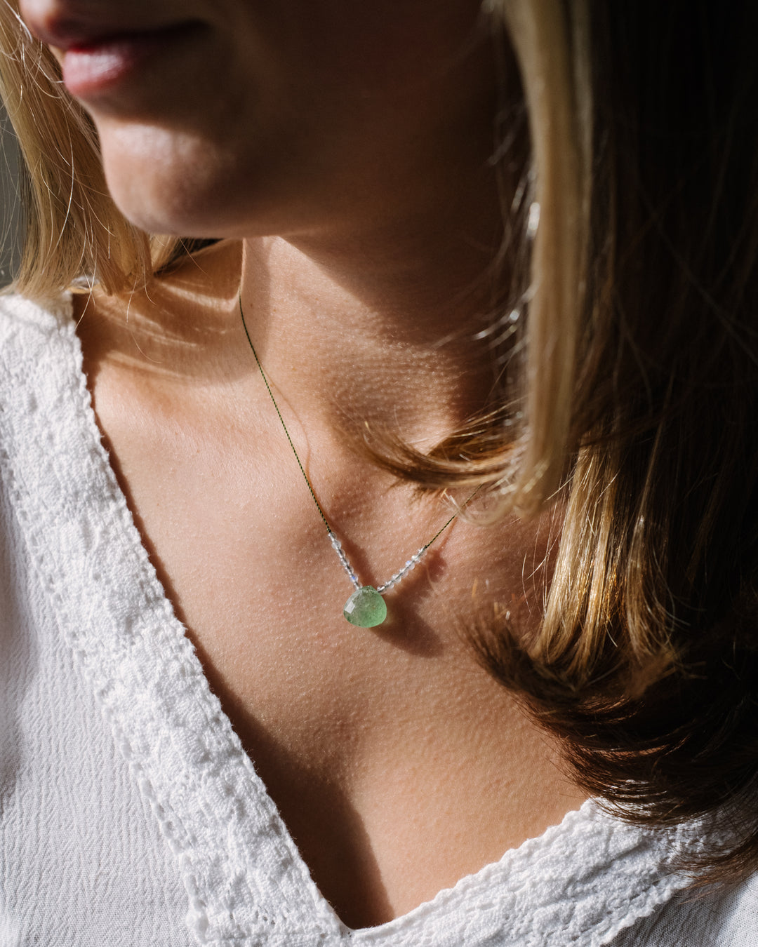 Harmonious Pair Vegan Silk Gemstone Necklace