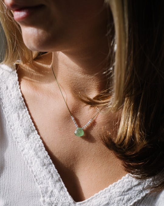 Harmonious Pair Vegan Silk Gemstone Necklace