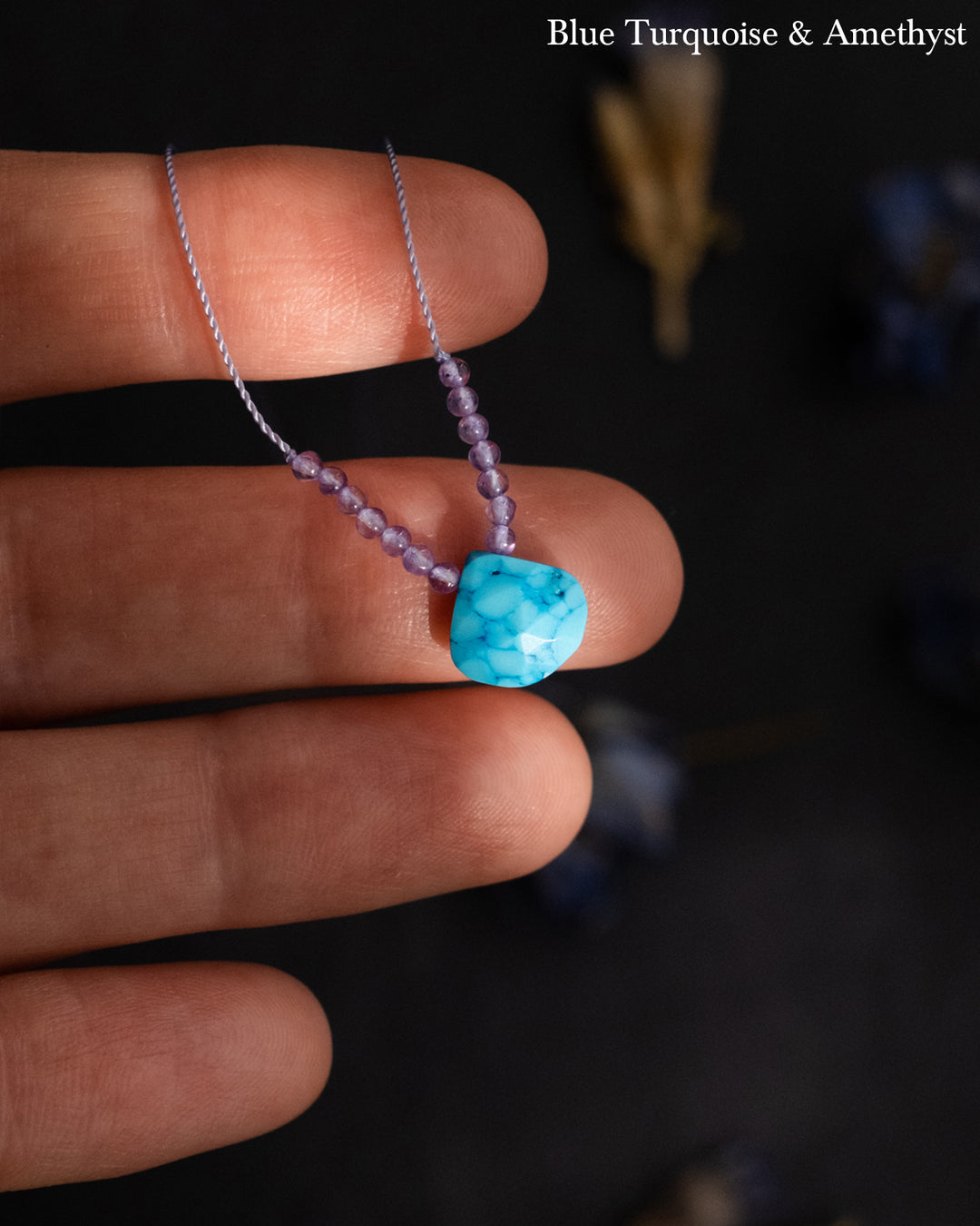 Harmonious Pair Vegan Silk Gemstone Necklace
