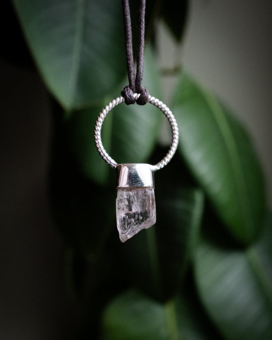 Kunzite Point Sterling Silver Necklace