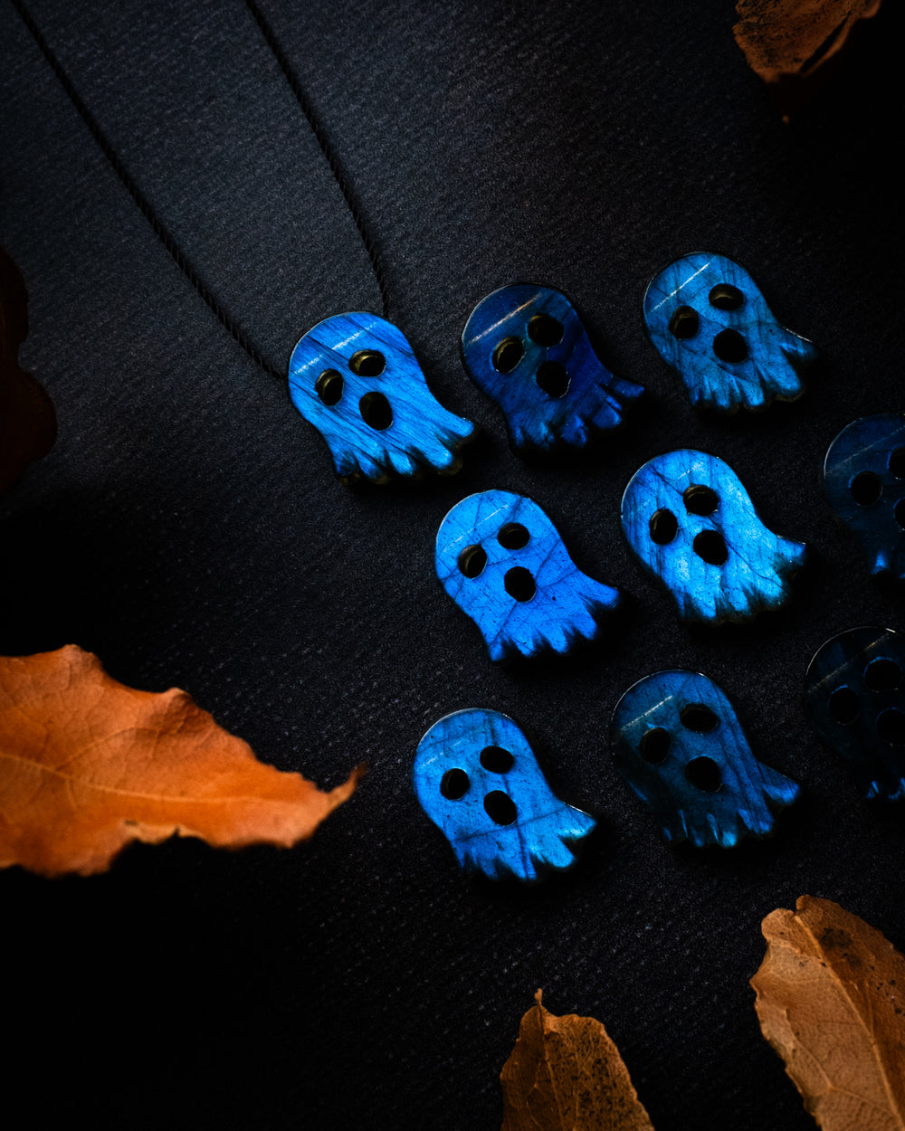 Labradorite Hand Carved Ghost Necklace