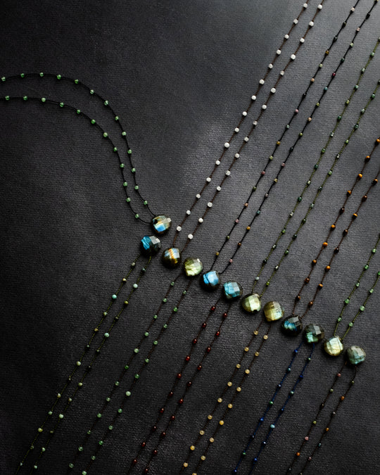Labradorite Hand Knotted Beaded Necklace