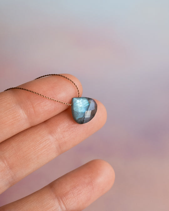 Labradorite Vegan Silk Necklace - The Healing Pear