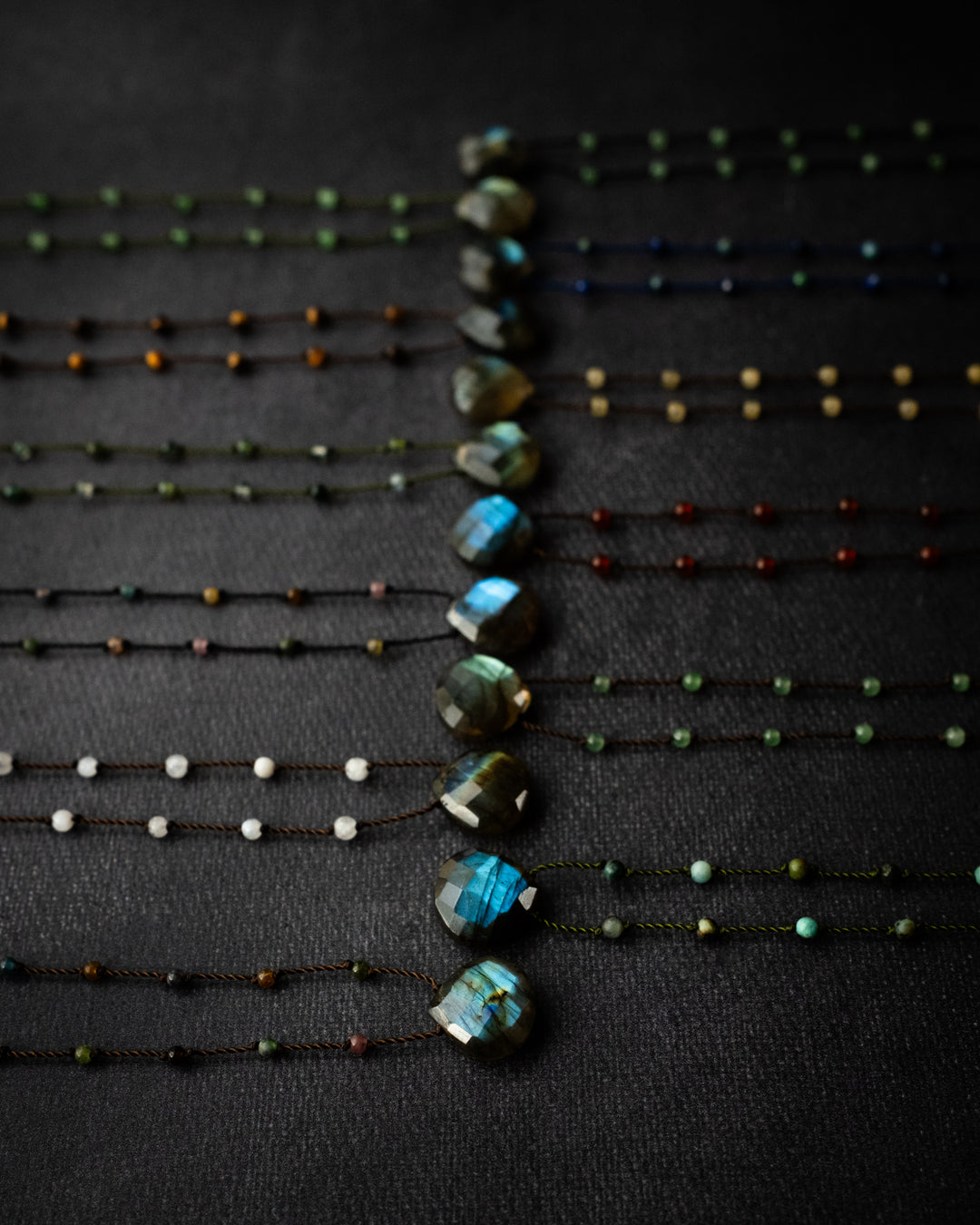 Labradorite Hand Knotted Beaded Necklace