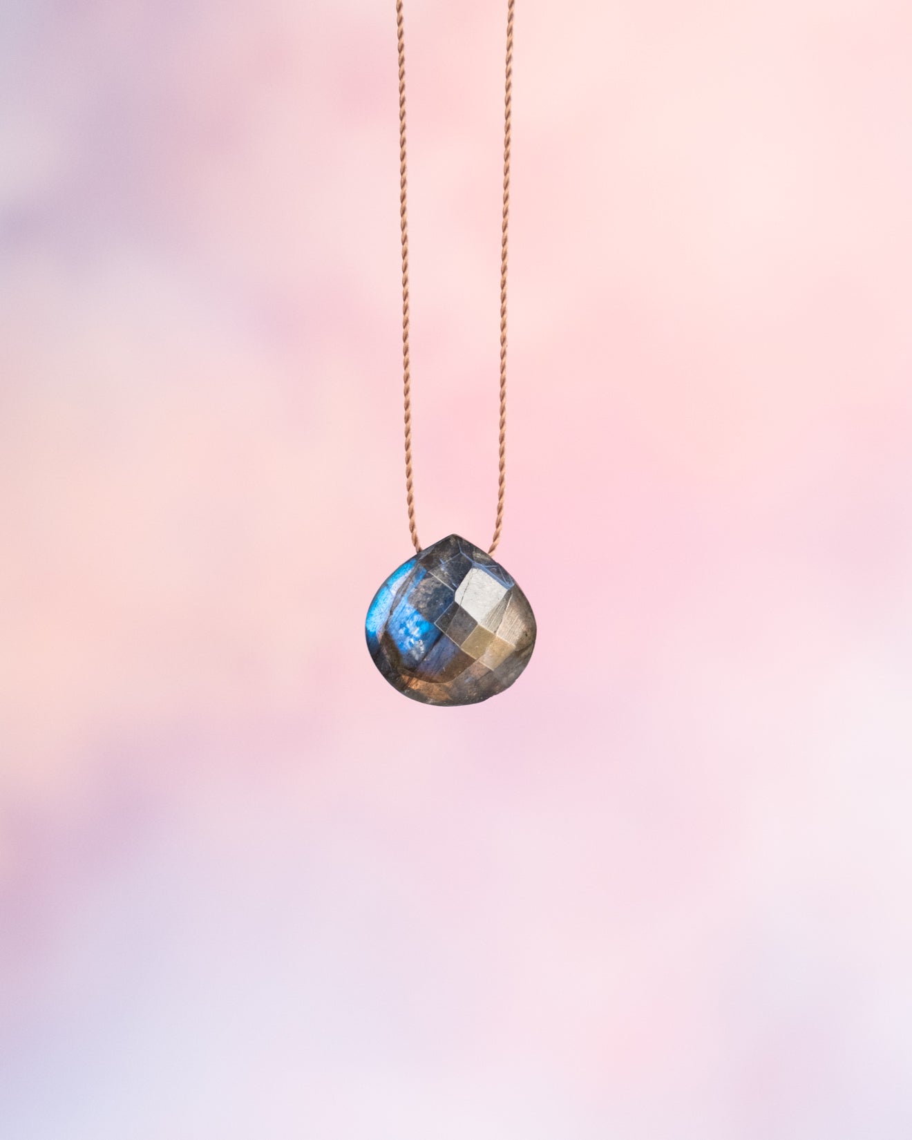 Labradorite Vegan Silk Necklace - The Healing Pear