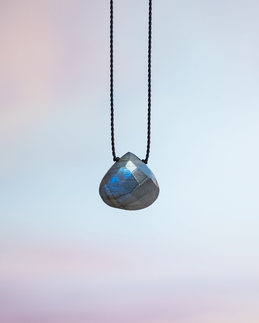 Labradorite Vegan Silk Necklace - The Healing Pear