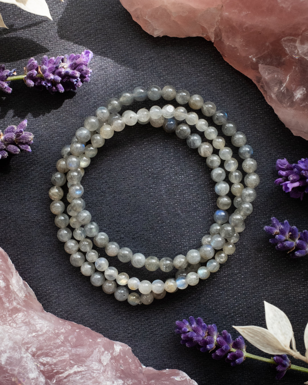 Labradorite Round Bead Bracelet 4mm - The Healing Pear