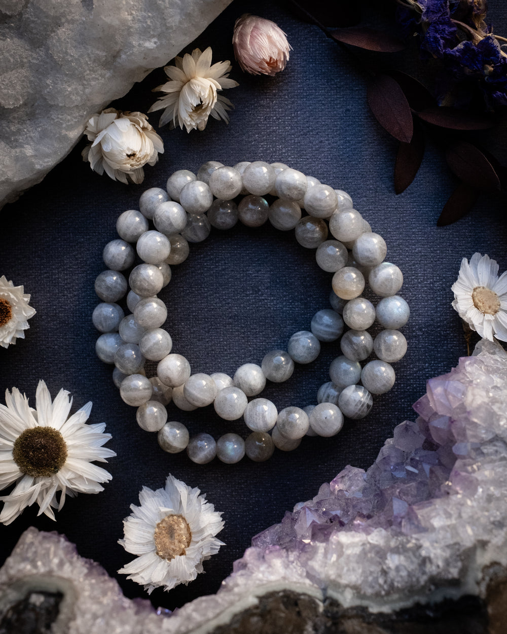 Labradorite Round Bead Bracelet 8mm