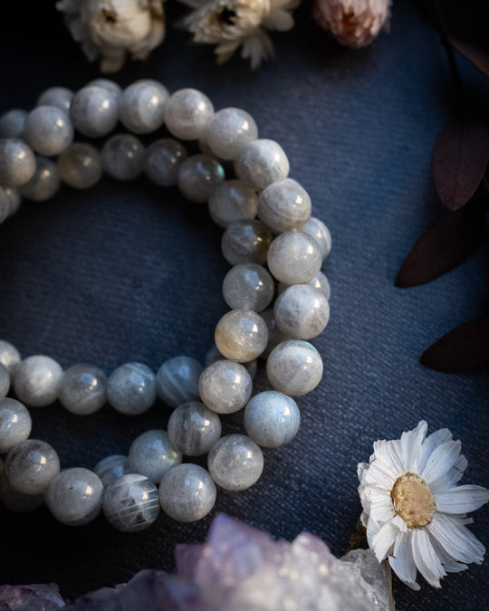 Labradorite Round Bead Bracelet 8mm
