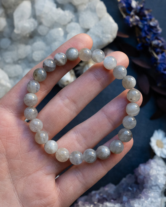 Labradorite Round Bead Bracelet 8mm