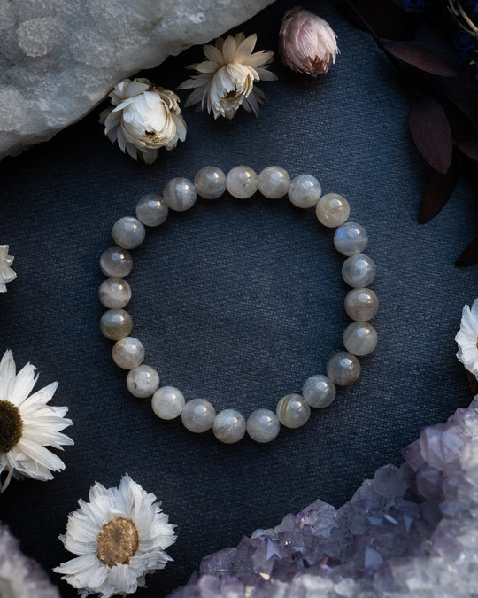 Labradorite Round Bead Bracelet 8mm