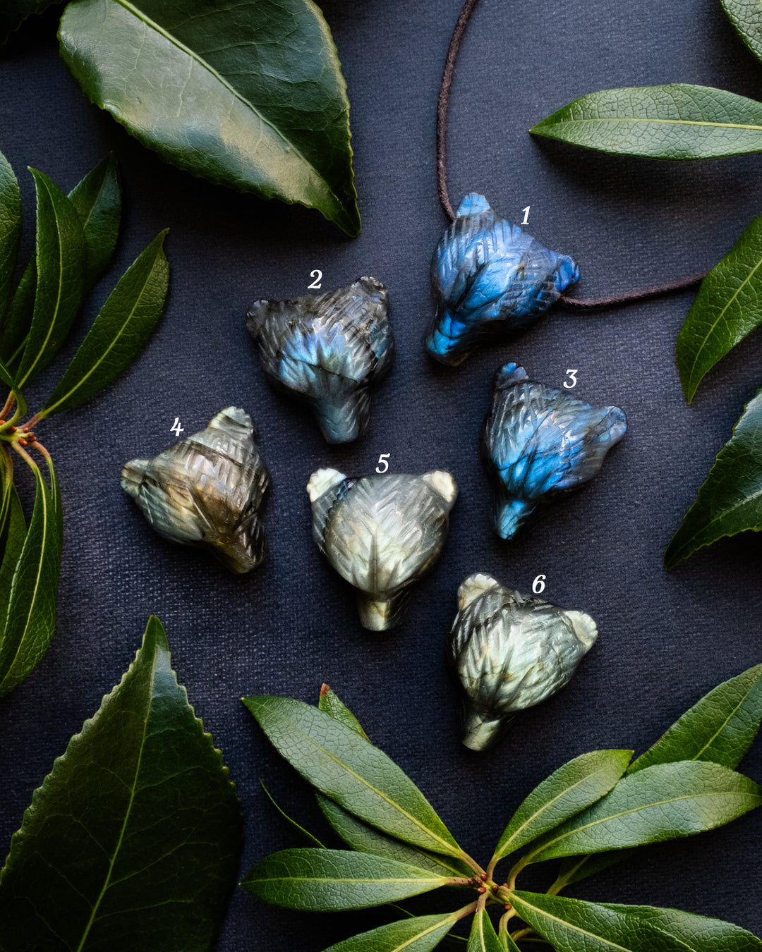 Labradorite Hand Carved Bear Necklace - The Healing Pear