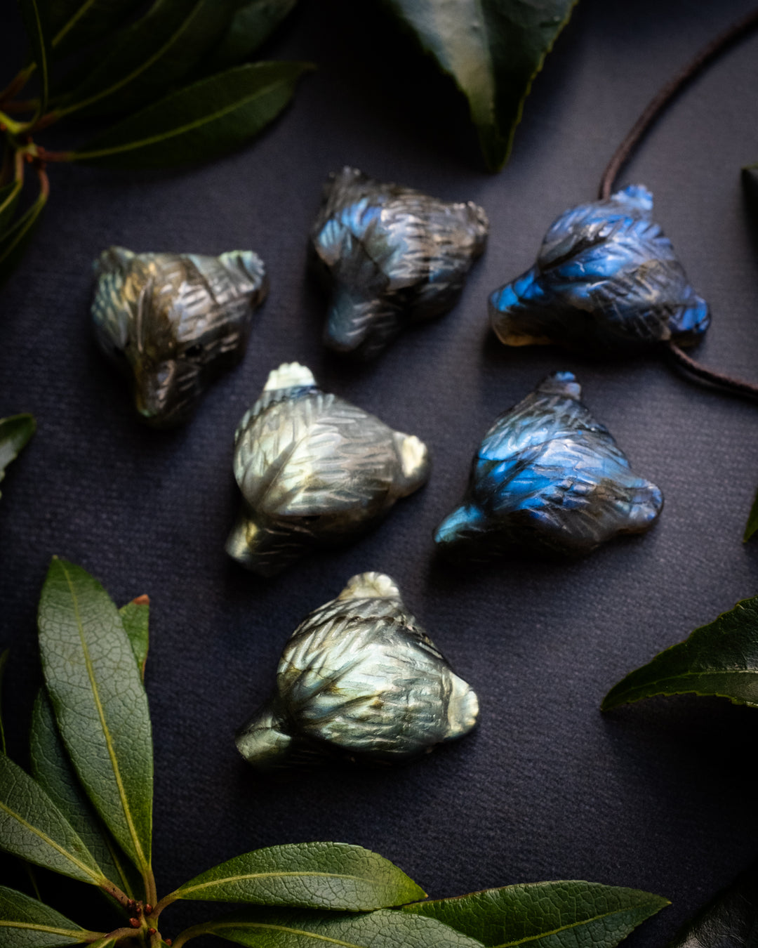 Labradorite Hand Carved Bear Necklace - The Healing Pear