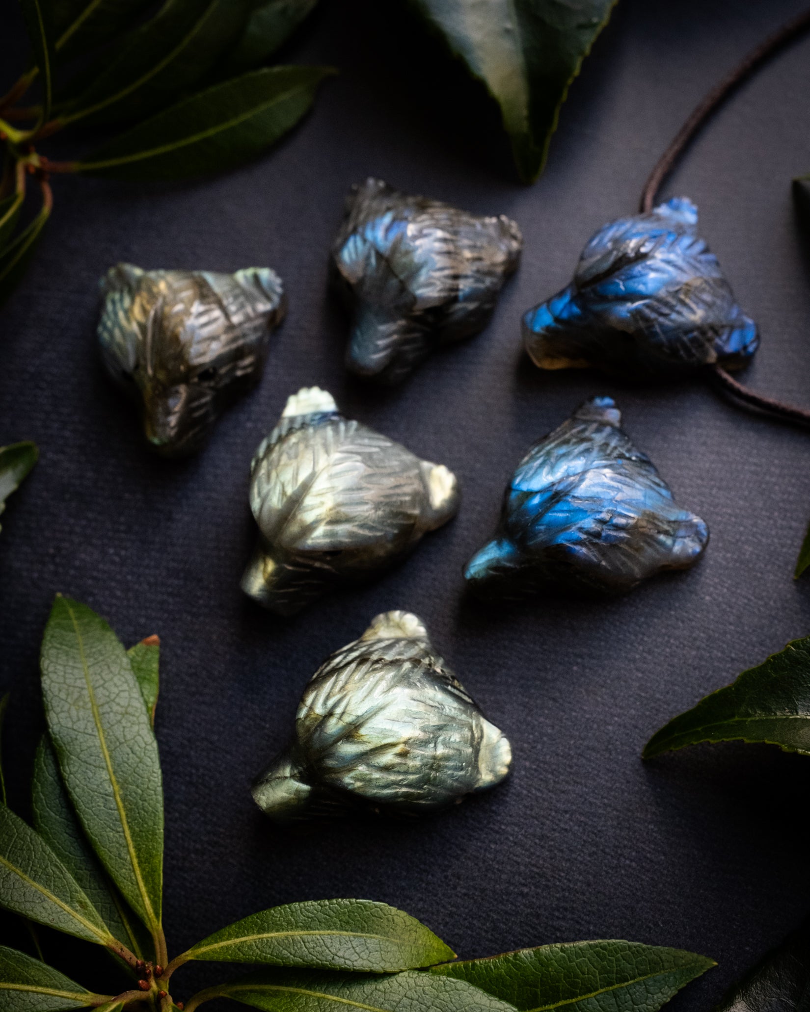 Labradorite Hand Carved Bear Necklace - The Healing Pear