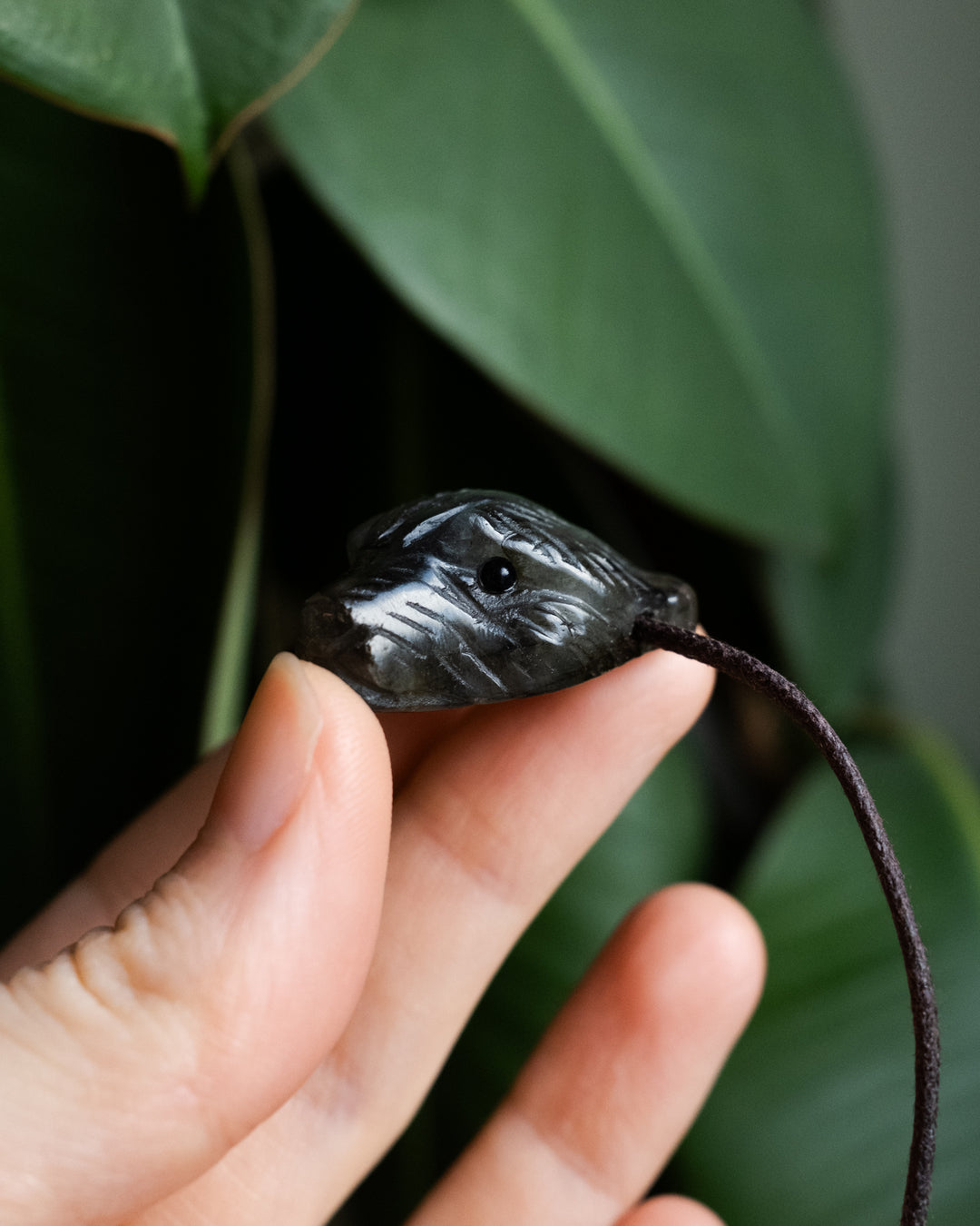 Labradorite Hand Carved Bear Necklace - The Healing Pear