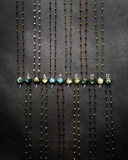 Labradorite Hand Knotted Beaded Necklace