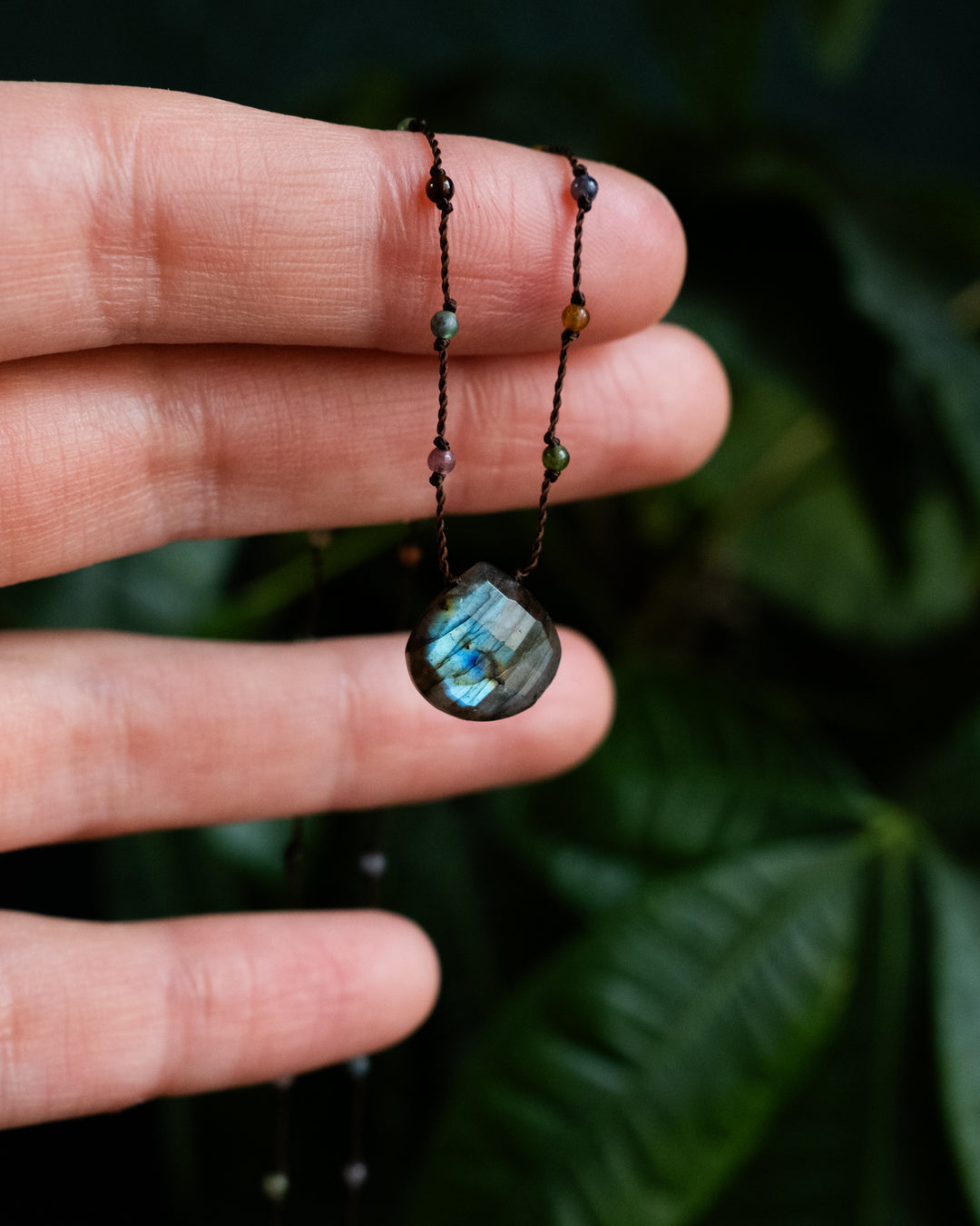 Labradorite Hand Knotted Beaded Necklace