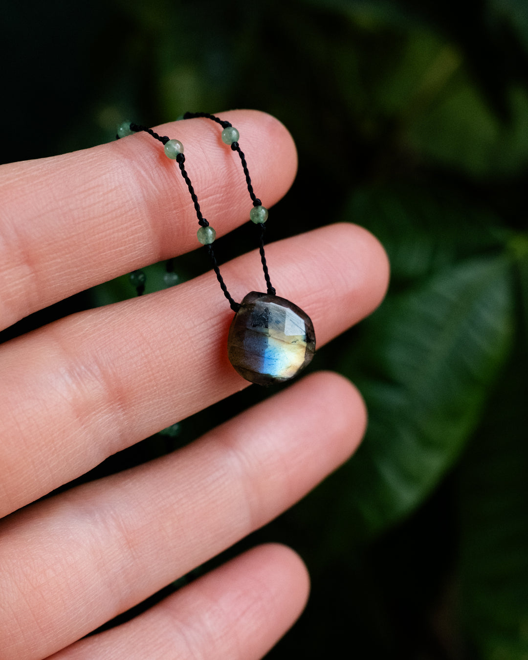 Labradorite Hand Knotted Beaded Necklace