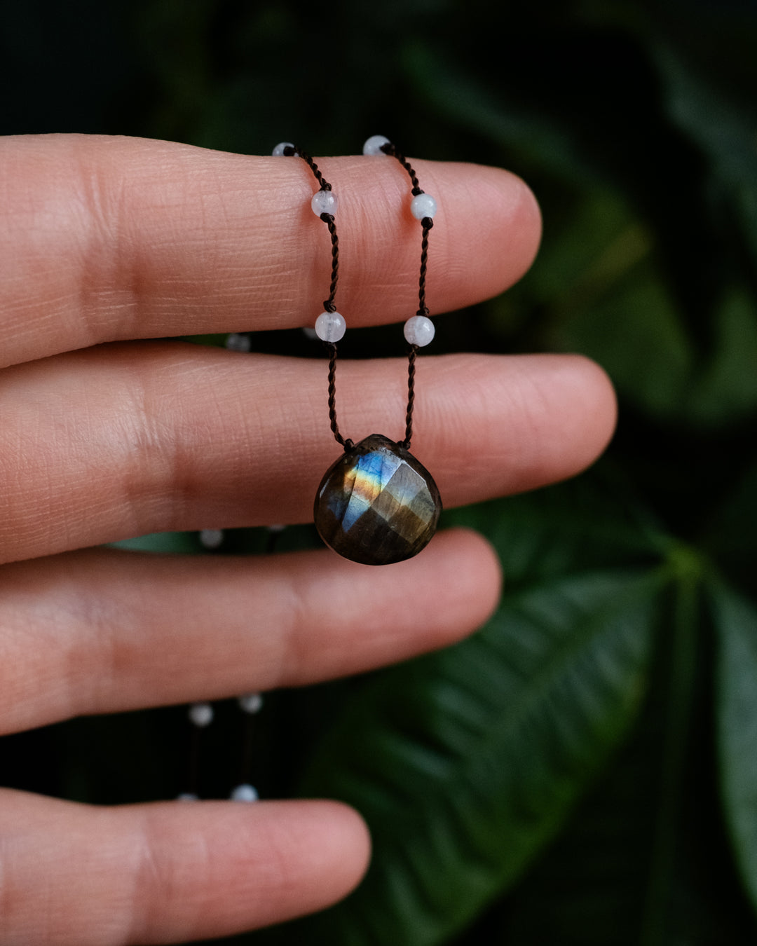 Labradorite Hand Knotted Beaded Necklace