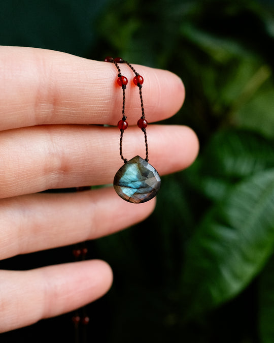 Labradorite Hand Knotted Beaded Necklace