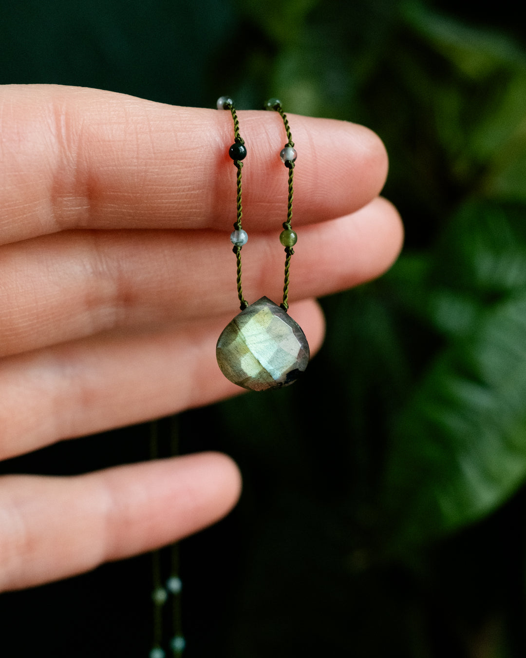 Labradorite Hand Knotted Beaded Necklace