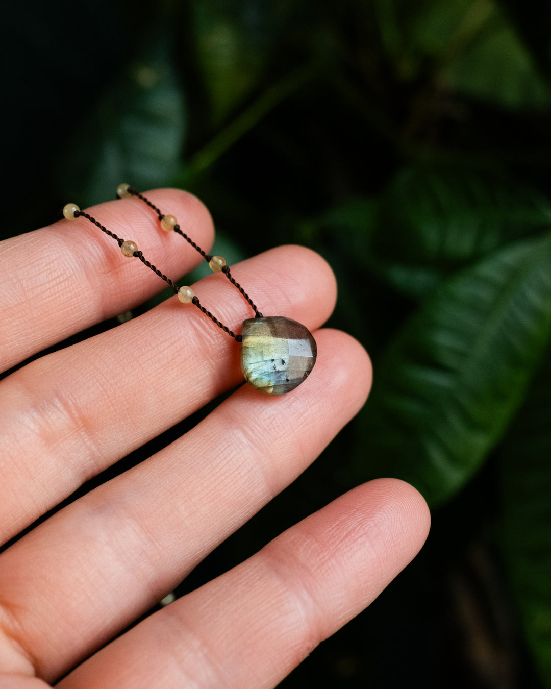 Labradorite Hand Knotted Beaded Necklace