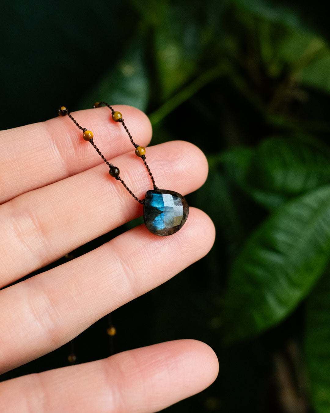 Labradorite Hand Knotted Beaded Necklace