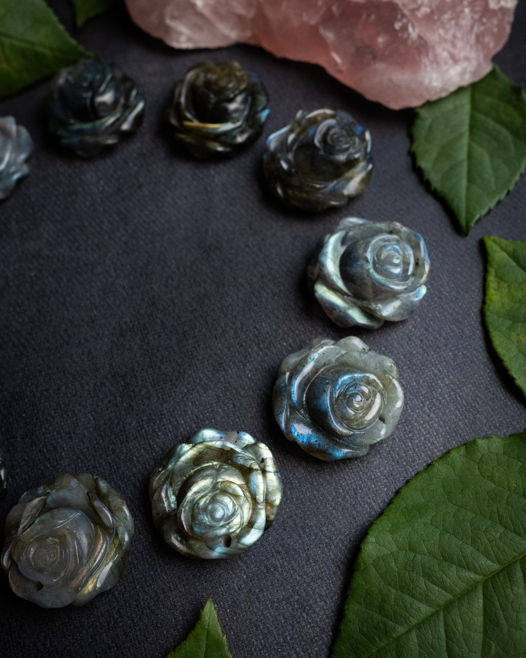 Labradorite Hand Carved Rose Necklace - The Healing Pear