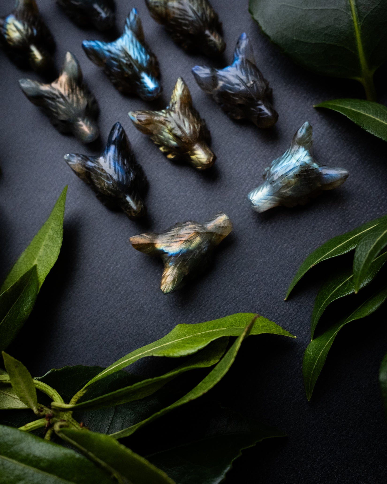 Small Labradorite Hand Carved Wolf Necklace - The Healing Pear
