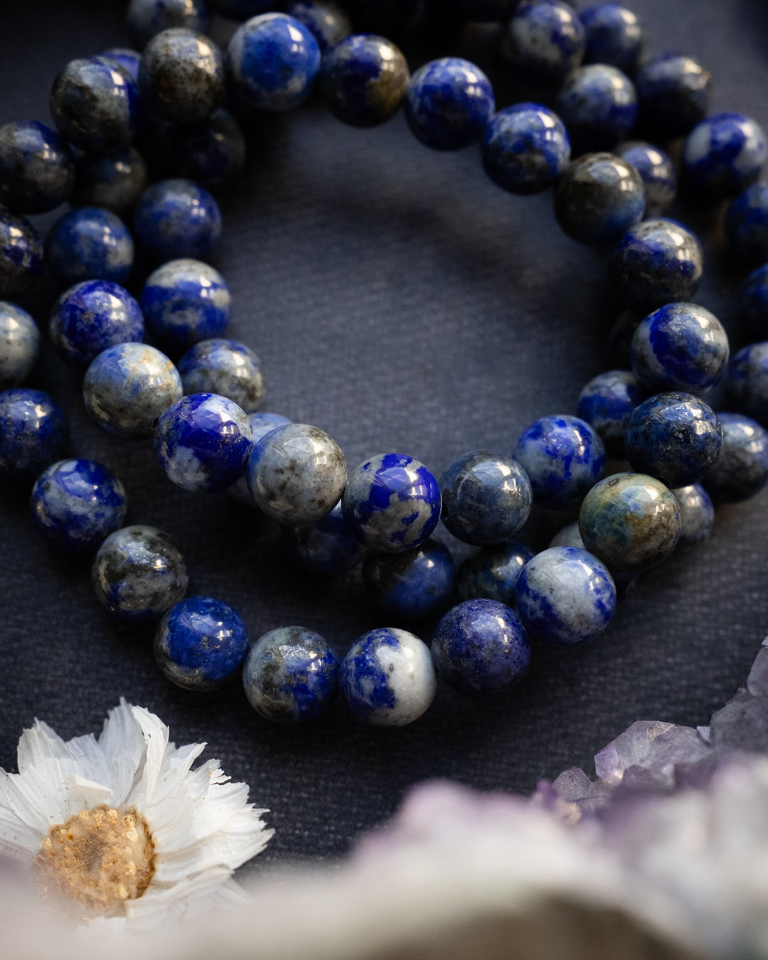 Lapis Lazuli Round Bead Bracelet 8mm