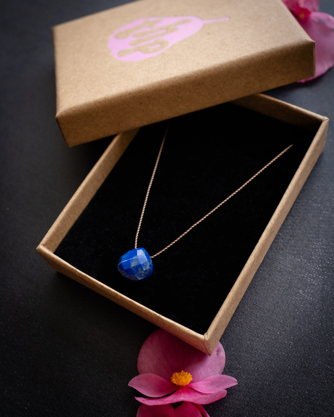 Lapis Lazuli Vegan Silk Necklace - The Healing Pear