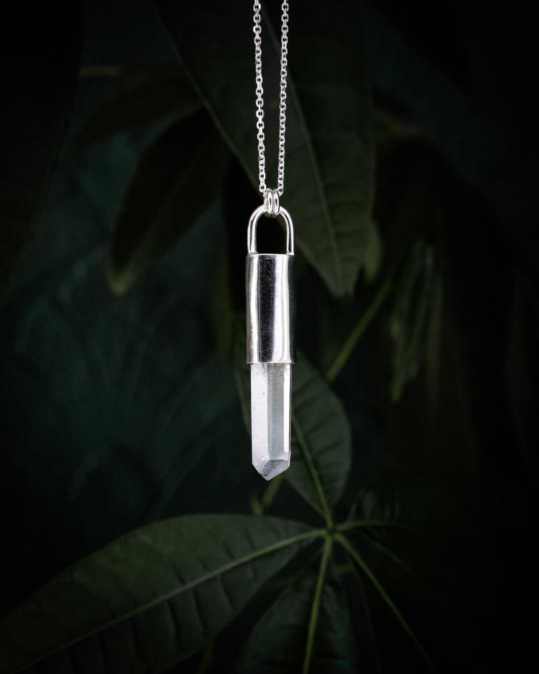 Lemurian Quartz Point Sterling Silver Necklace
