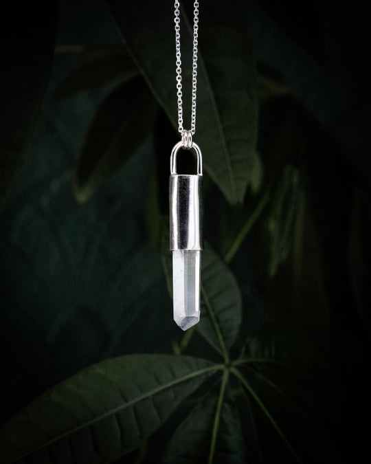 Lemurian Quartz Point Sterling Silver Necklace