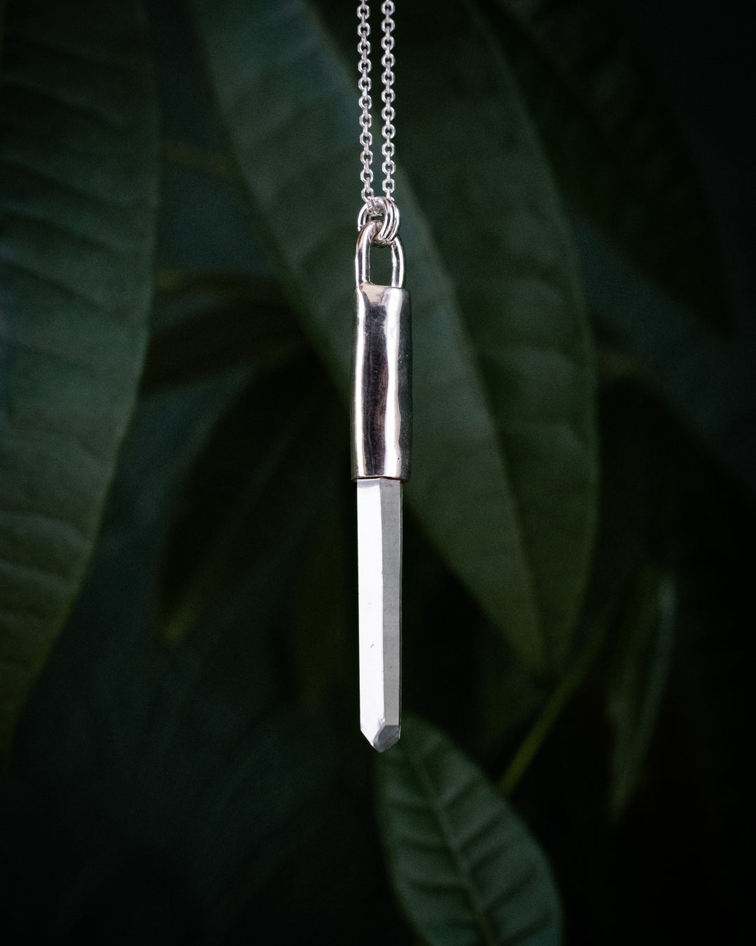 Lemurian Quartz Point Sterling Silver Necklace