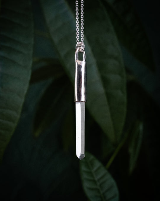 Lemurian Quartz Point Sterling Silver Necklace