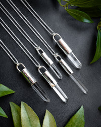 Lemurian Quartz Point Sterling Silver Necklace