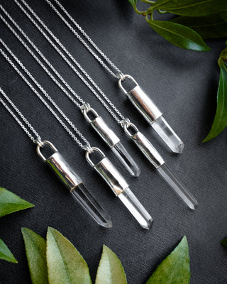 Lemurian Quartz Point Sterling Silver Necklace